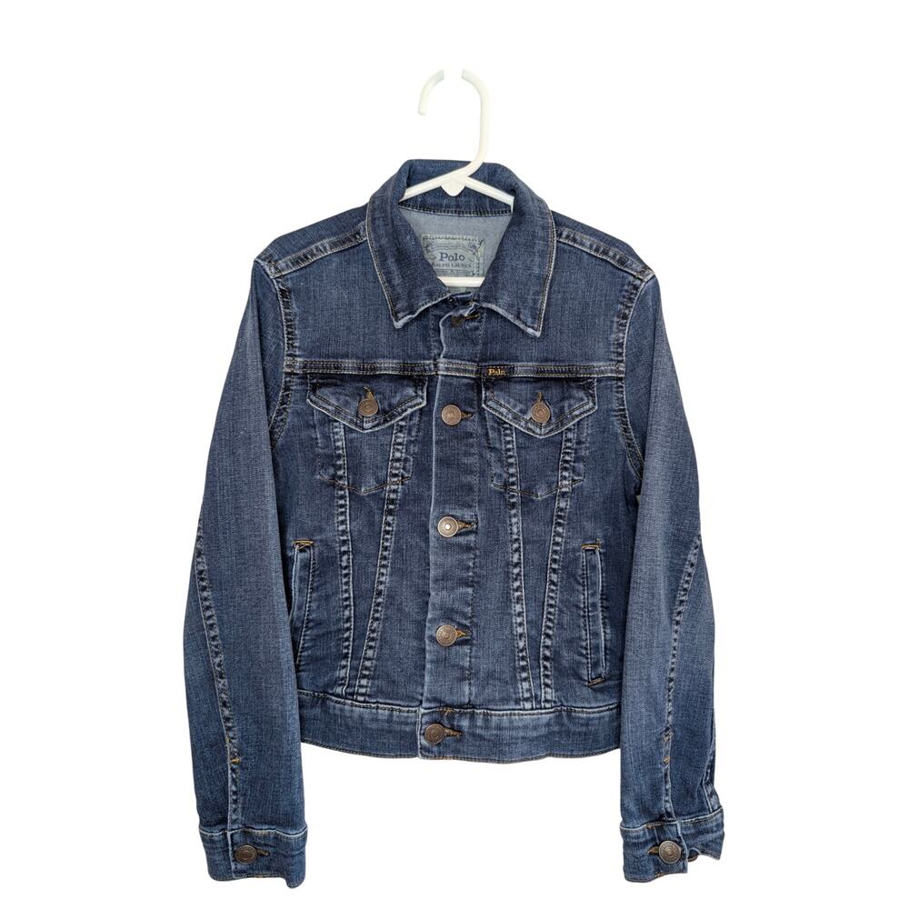 Polo Ralph Lauren Boys Jackets, Blue Denim Button Down Trucker Jacket, M(8/10)